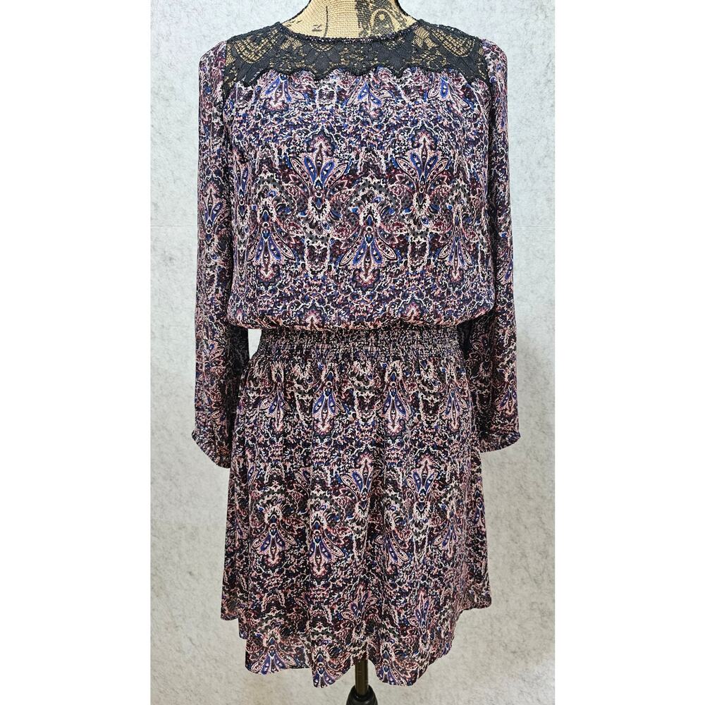 Joie Mini Dress, Black Lace, Elastic Waist, Womens Sz S - Picture 2 of 13
